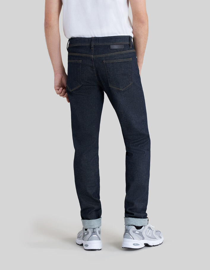 Men’s dark blue POWER STRETCH raw SLIM jeans-3
