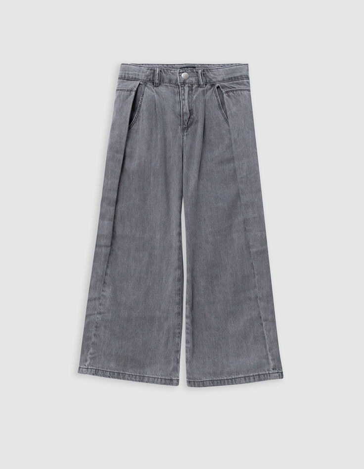 Jean LARGE gris coton bio fille-4