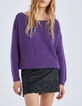 Jersey violeta punto acanalado y detalles lúrex mujer-2
