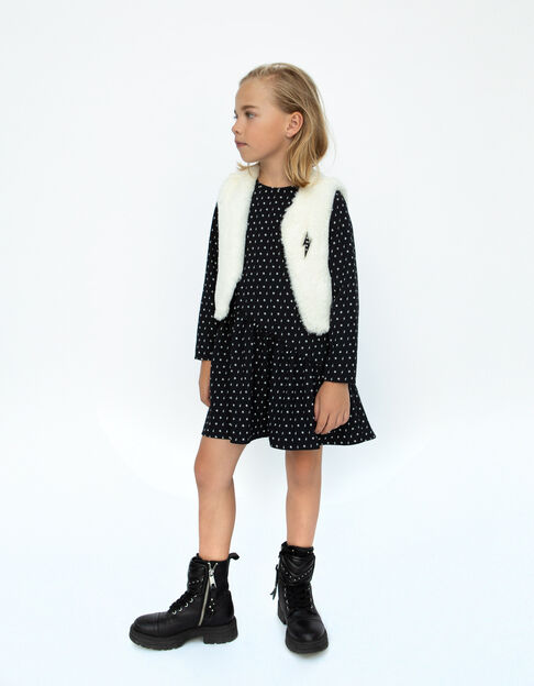 2-in-1 jurk minimalistische print met vest meisjes