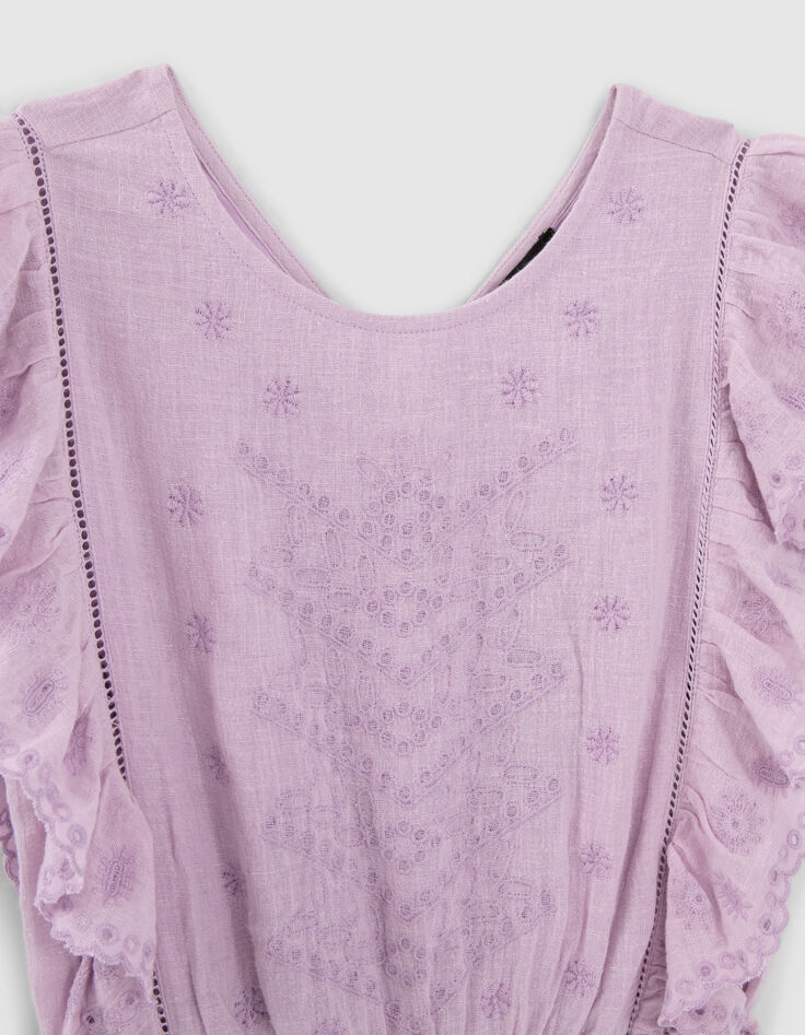 Combishort lilas broderie anglaise fille-2