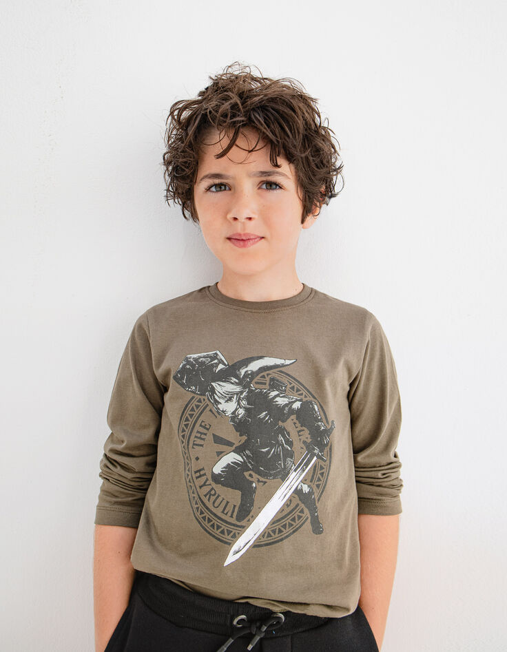 Boys’ khaki THE LEGEND OF ZELDA™ T-shirt with Link image-2