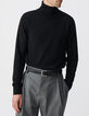 Men&rsquo;s black knit roll-neck sweater-1