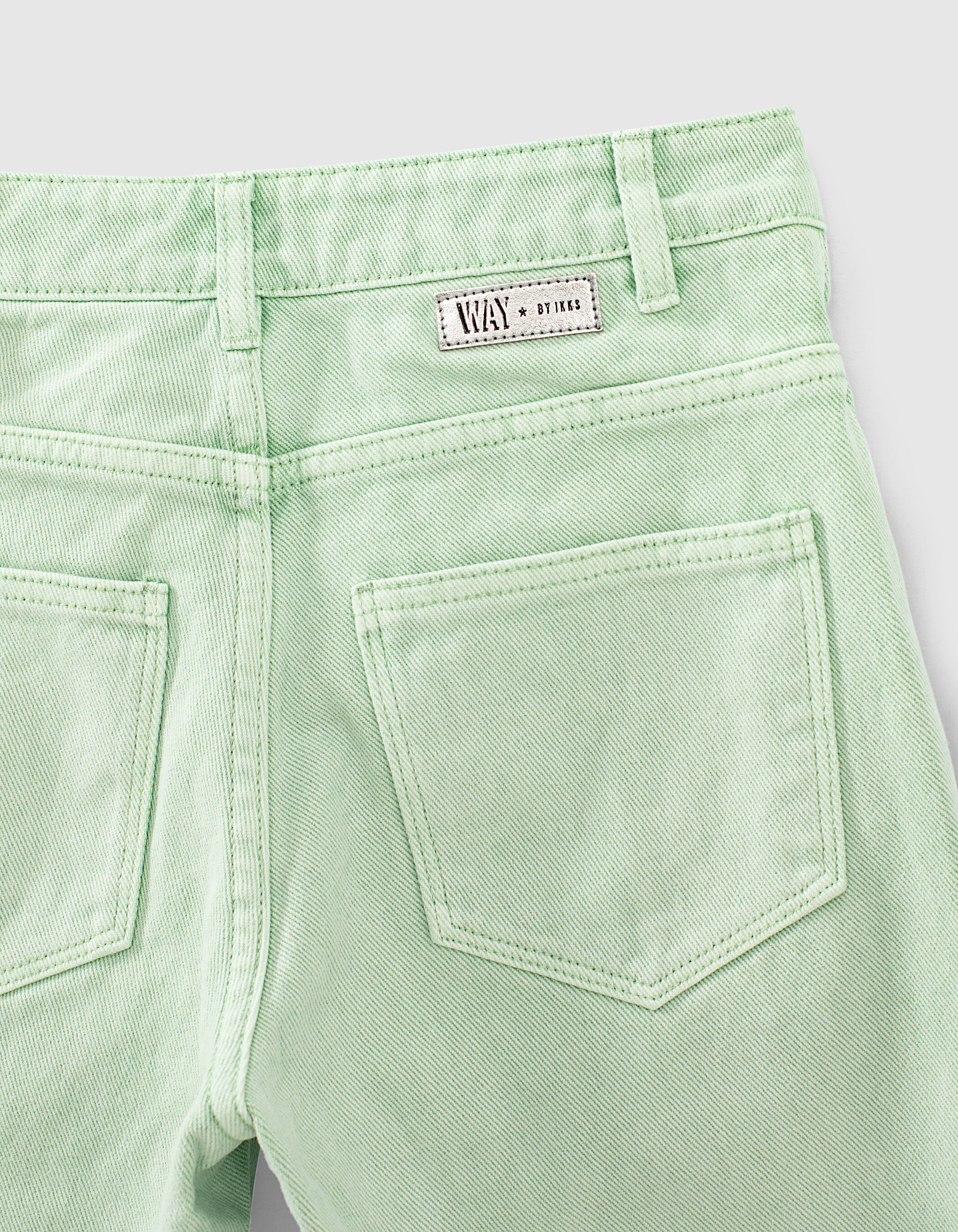 Girls' mint high-waist baggy jeans