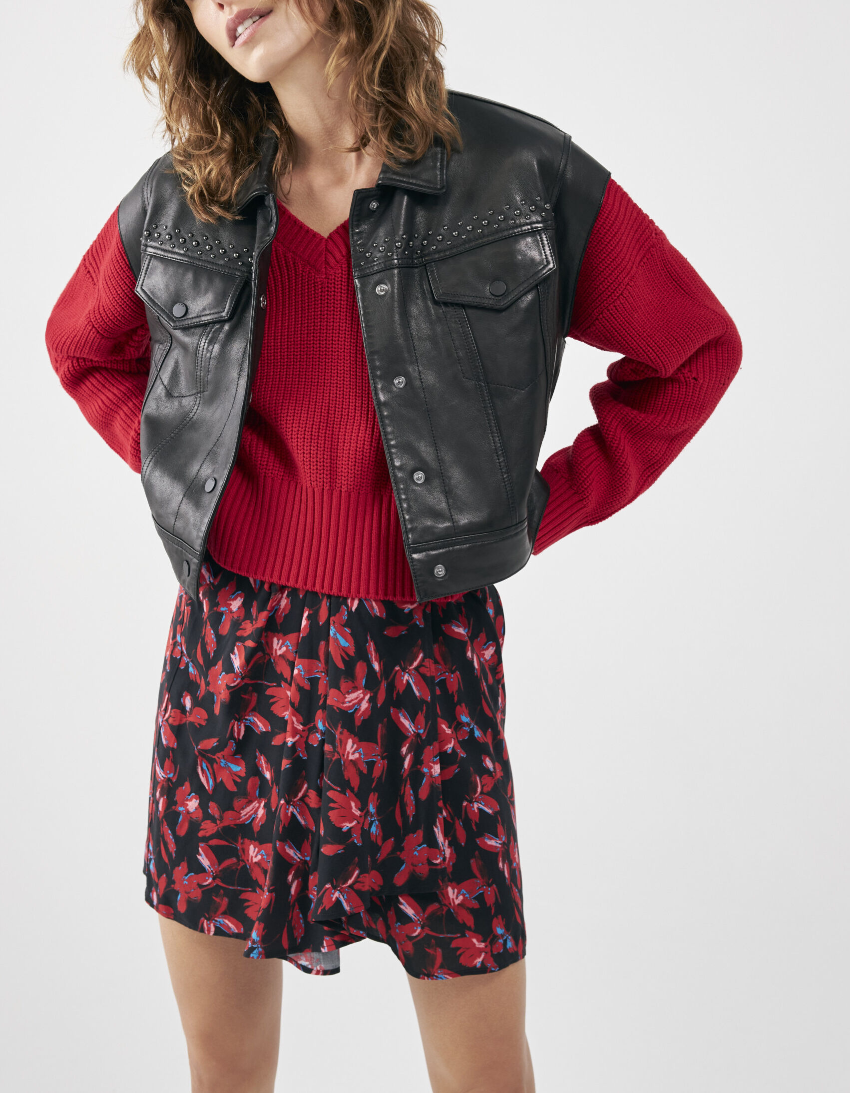 Jupe courte rouge 2025 femme