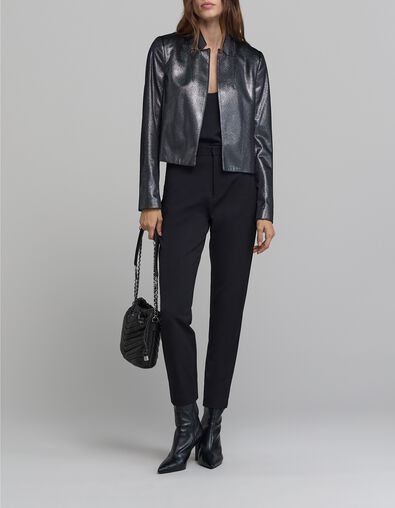 Pantalon cigarette noir cha&icirc;ne amovible Femme - IKKS