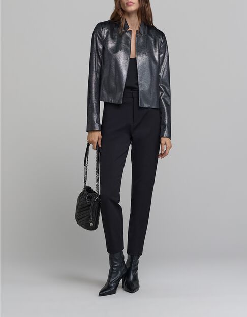 Pantalon cigarette noir cha&icirc;ne amovible Femme - IKKS