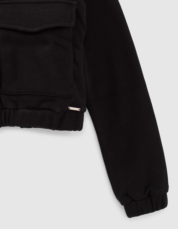 C&aacute;rdigan negro maxi bolsillos delante ni&ntilde;a-5