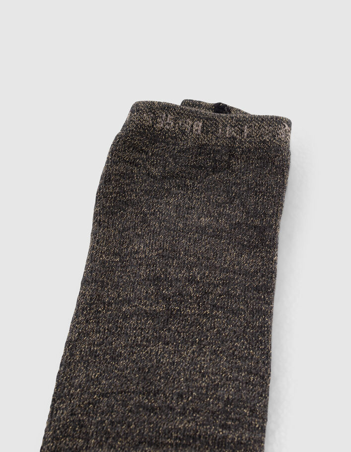 Girls’ grey marl lurex knit tights - IKKS