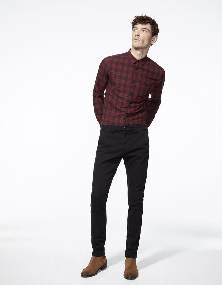 Men's black tapered jeans-2
