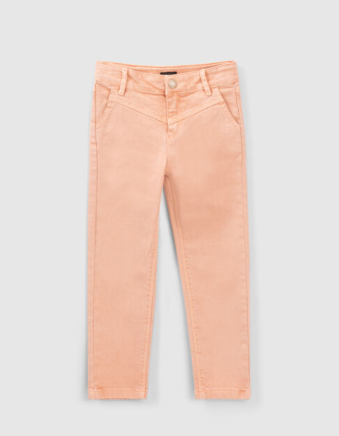 Orangefarbene Mom-Mädchenjeans