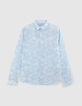 Men&rsquo;s sky tropical motif Liberty fabric SLIM shirt-6
