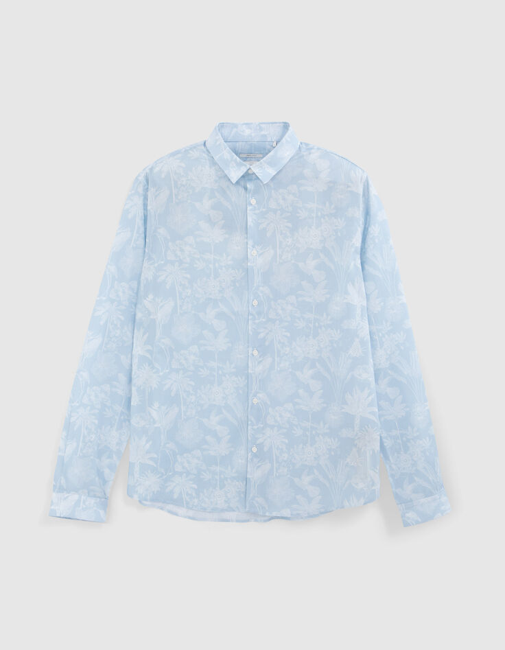 Men&rsquo;s sky tropical motif Liberty fabric SLIM shirt-6