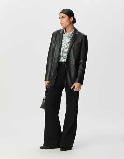 Schwarzer Oversize-Damenblazer Leder - IKKS