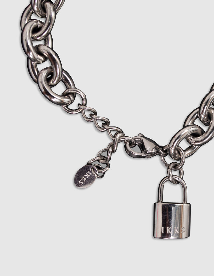 Marineblaues Damenarmband mit Schloss-3