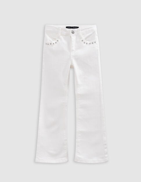 Ecru FLARE jeans sierstuds en oogjes meisjes - IKKS