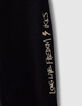 Leggings réversible mastic ananas et noir bébé fille-7
