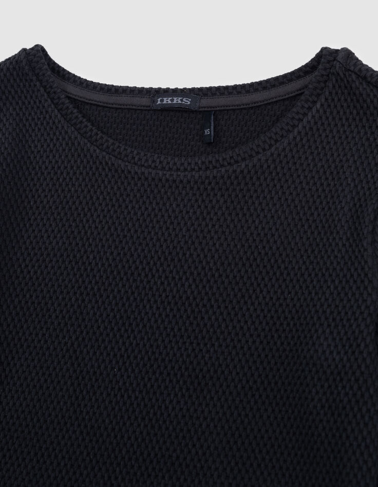 Schwarzes Netz-T-Shirt mit Trompeten&auml;rmeln f&uuml;r M&auml;dchen-4