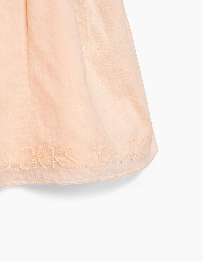 Robe kaki clair et rose poudré bi matière bébé fille  - IKKS