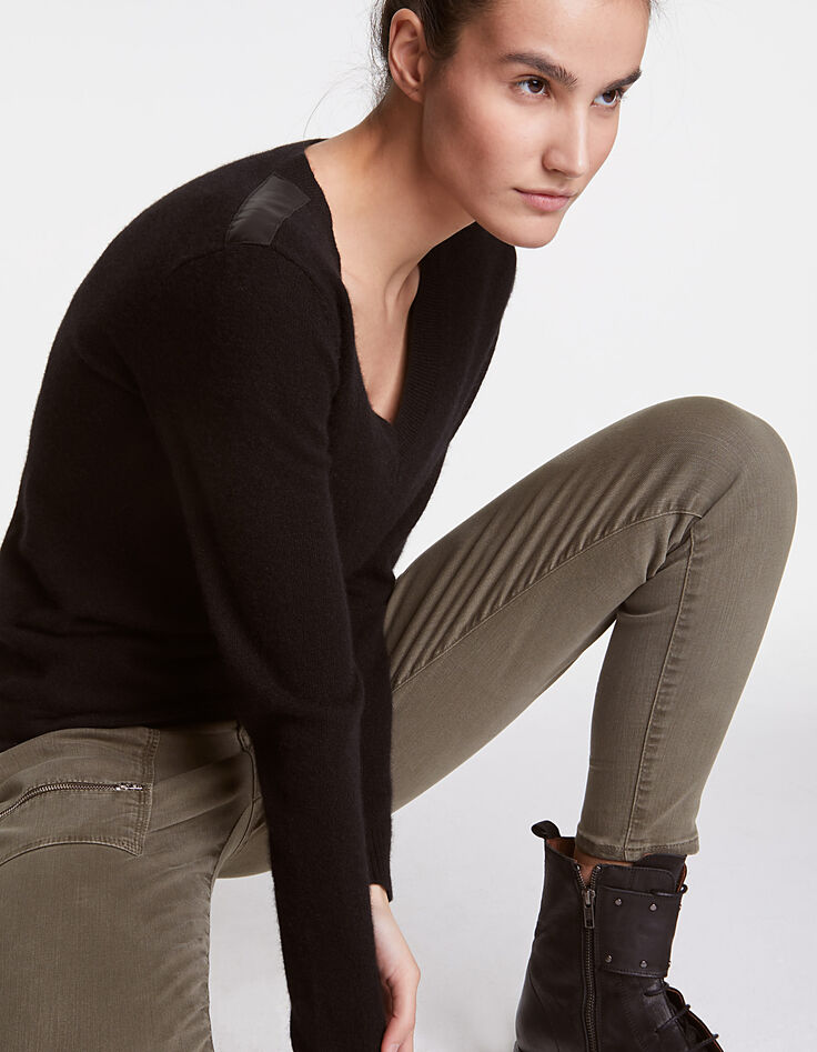 Pull cachemire noir femme-1