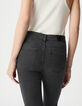 Graue schmale Powerstretch-Jeans mit Schnürungstaschen Damen-5