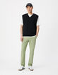 Men's green slim-fit chino pants-1