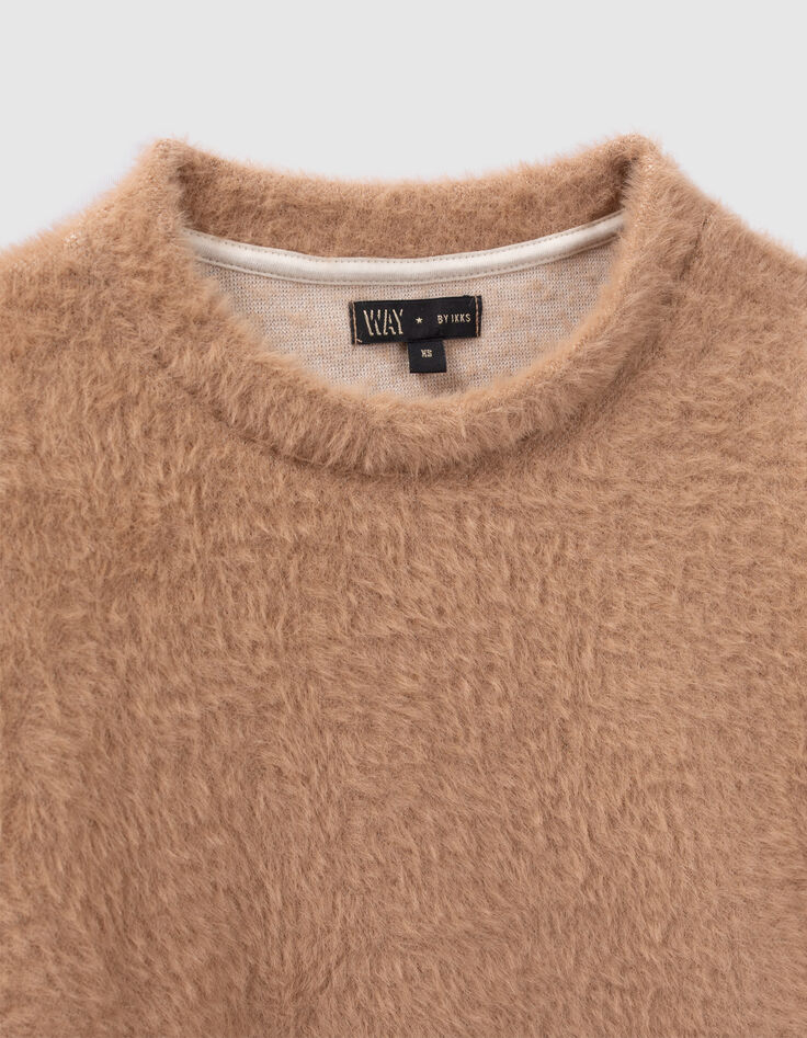 Sudadera beige punto esponjoso niña-2