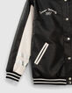 Blouson teddy noir et blanc bi-mati&egrave;re-2