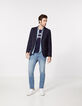 Veste de costume marine à fines rayures Homme-7
