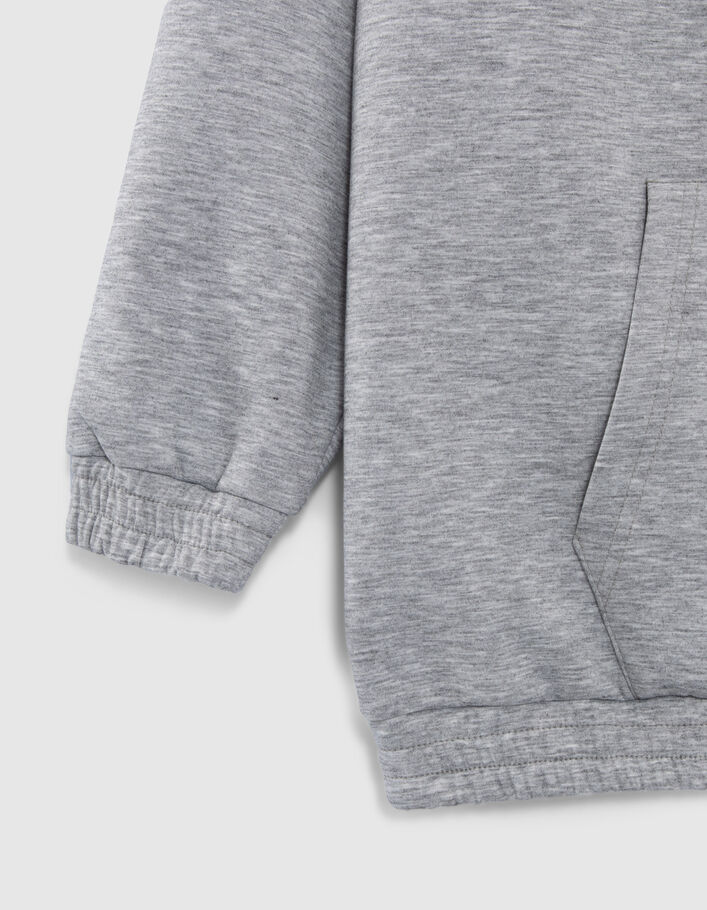 Girls’ grey zipped hooded oversize cardigan