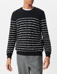 Men&rsquo;s black fine knit sailor sweater with white stripes-9