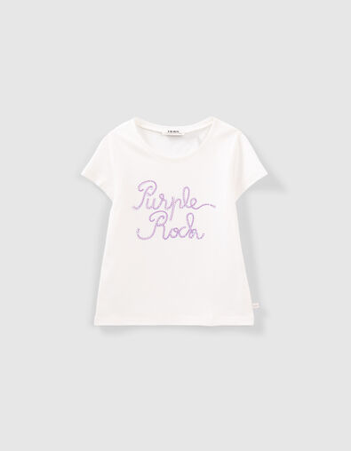 Gebroken wit T-shirt met borduursel meisjes - IKKS