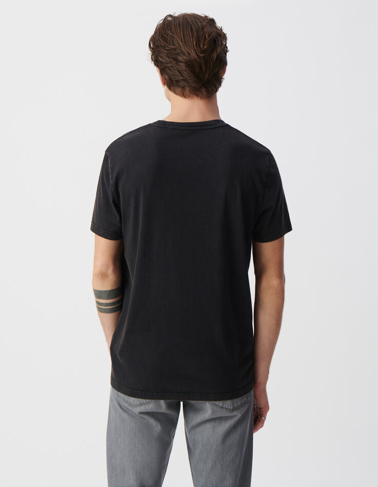 Zwart T-shirt biokatoen maxi-opdruk draak Heren-3