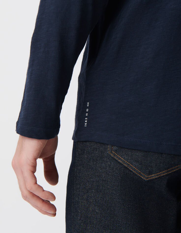 T-shirt L'Essentiel marine col rond à manches longues Homme-6