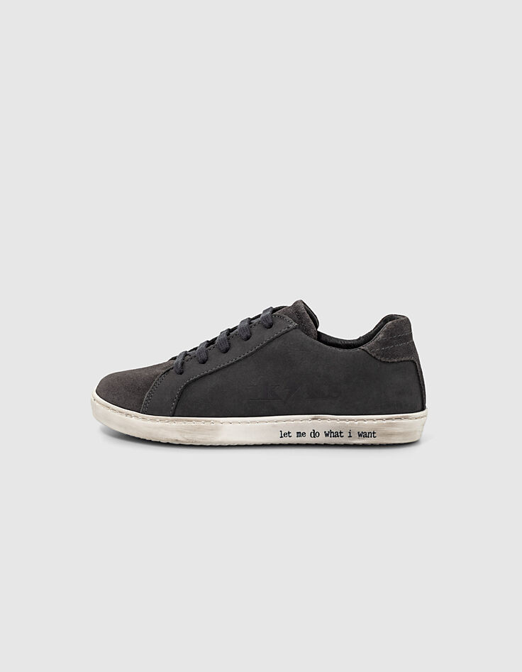 Boys’ dark grey suede trainers-2