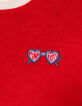 Girls’ red terry cloth dress with drawstring waist-9