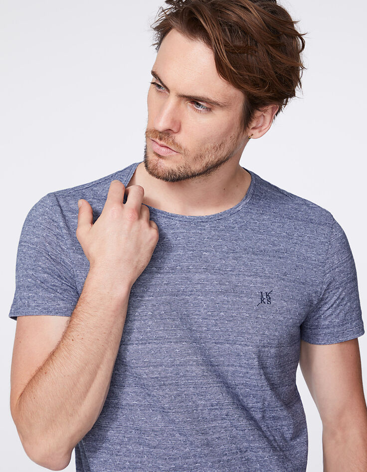 Camiseta índigo jacquard geométrico Hombre-1