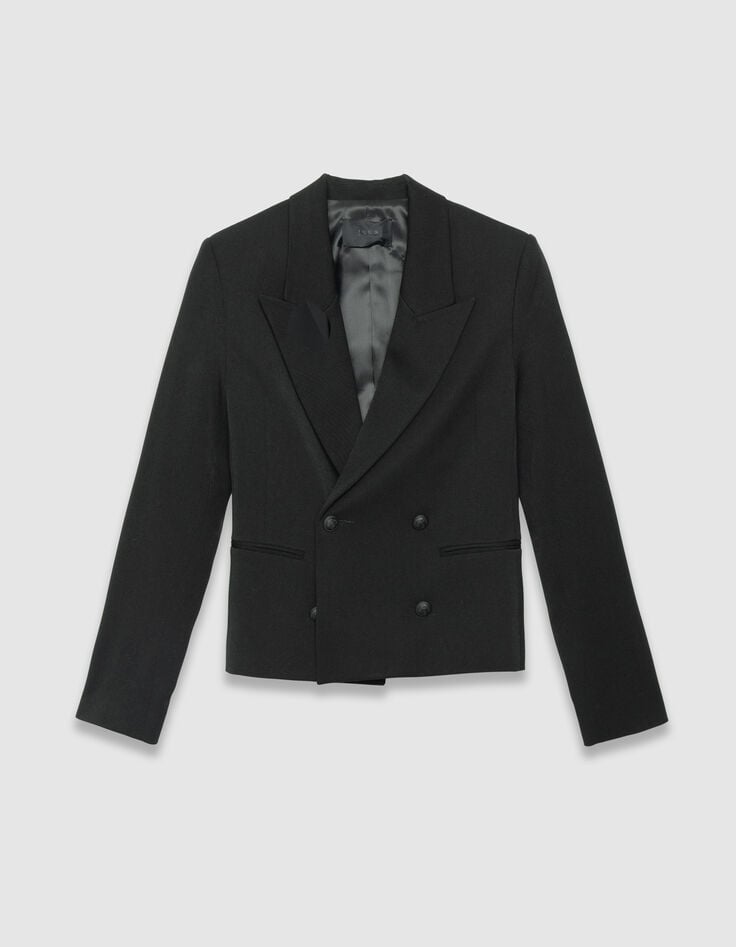 Schwarzer zweireihiger Damenblazer-6 Schwarzer zweireihiger Damenblazer-6