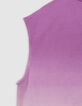 Girl's purple sleeveless deep dye sweatshirt with message-7