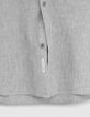 Antracietgrijs SLIM overhemd faux-uni Heren-3