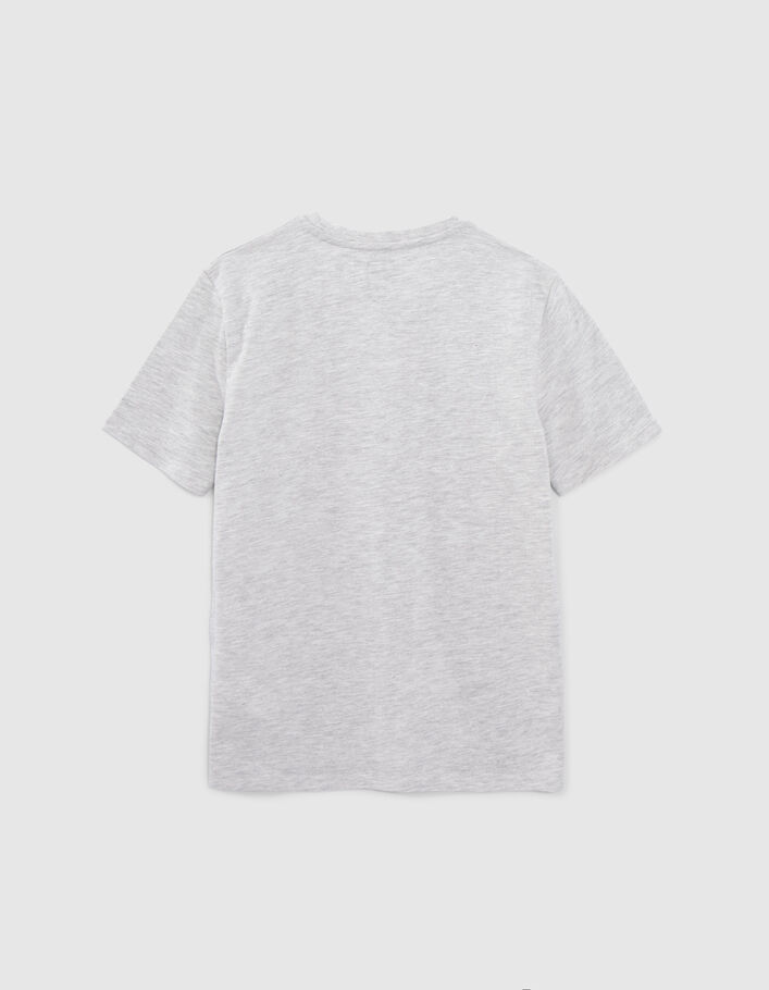 Graues Jungen-T-Shirt, Biobaumwolle, Miami-Motiv, Streifen - IKKS