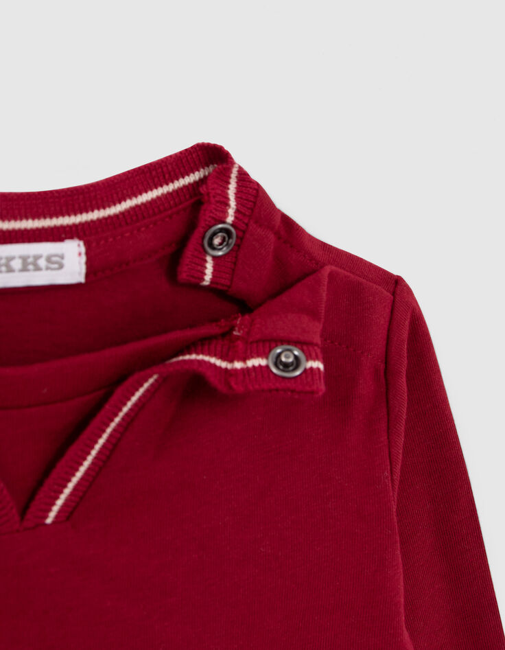 T-shirt rouge bio maxi chiffres bouclette bébé garçon-5