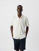 Camisa SLIM blanco roto punto rayas hombre-1