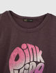 Graues Mädchen-T-Shirt mit Vintage-Schriftzug-3