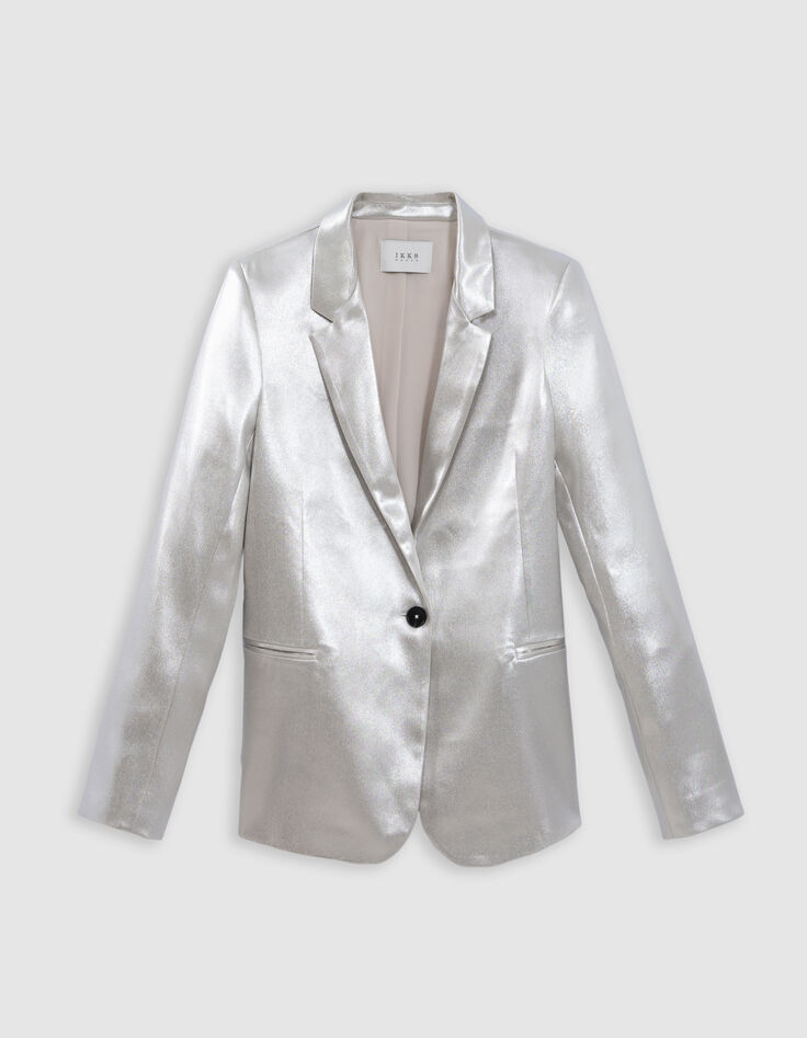 Americana con revestimiento plateado para mujer-6