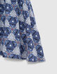 Weißes Mädchenkleid mit grafischem Wax-Print-4