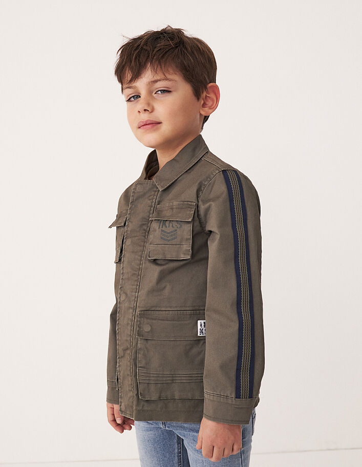 Boys’ bronze safari jacket with embroidery on back - IKKS