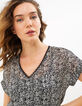 Schwarzes Kleid mit Paisleyprint und Gürtel I.Code-4