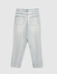 White Blue Mom-Mädchenjeans -3