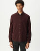 Chemise regular prune coton bio velours milleraies Homme-3